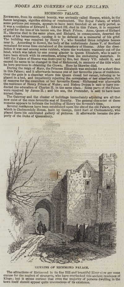 Remains of Richmond Palace by John Wykeham Archer